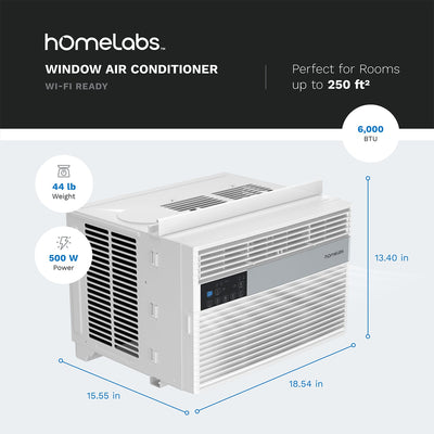 hOmeLabs | 6,000 BTU Wi-Fi Window Air Conditioner